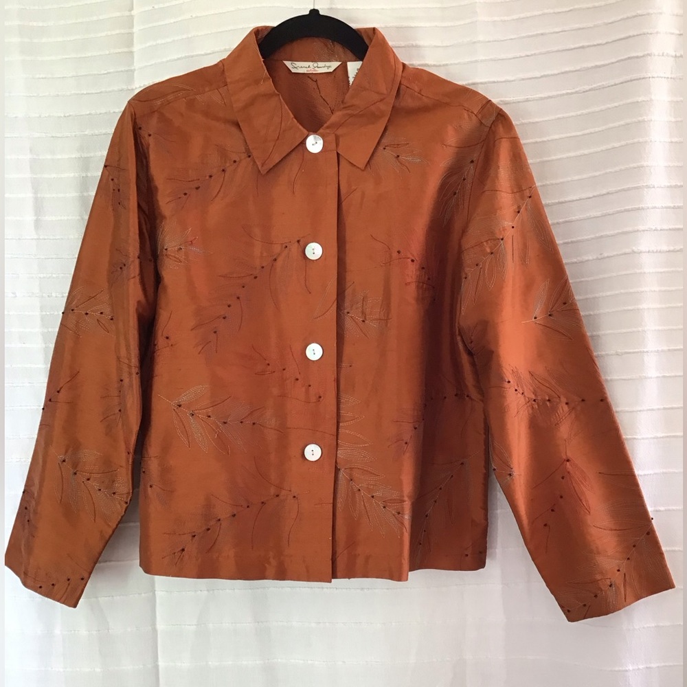French Laundry Embroidered Silk Blouse/Jacket